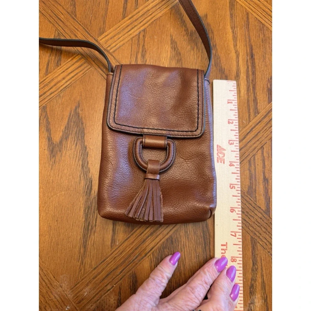Brown Fossil Bobbie Leather Crossbody Phone Wallet Purse Bag